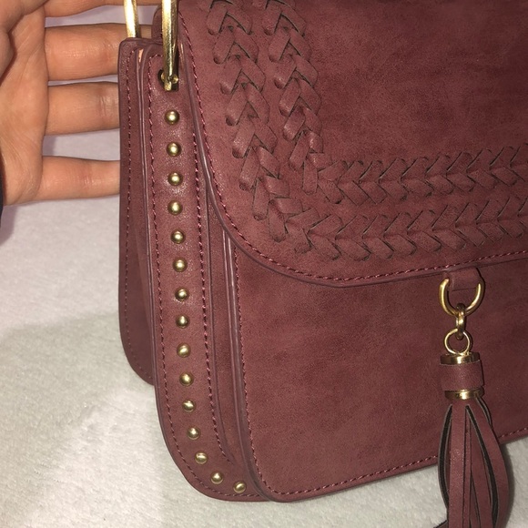 Francesca’s Burgundy Studded Tassel Purse - Picture 3 of 8
